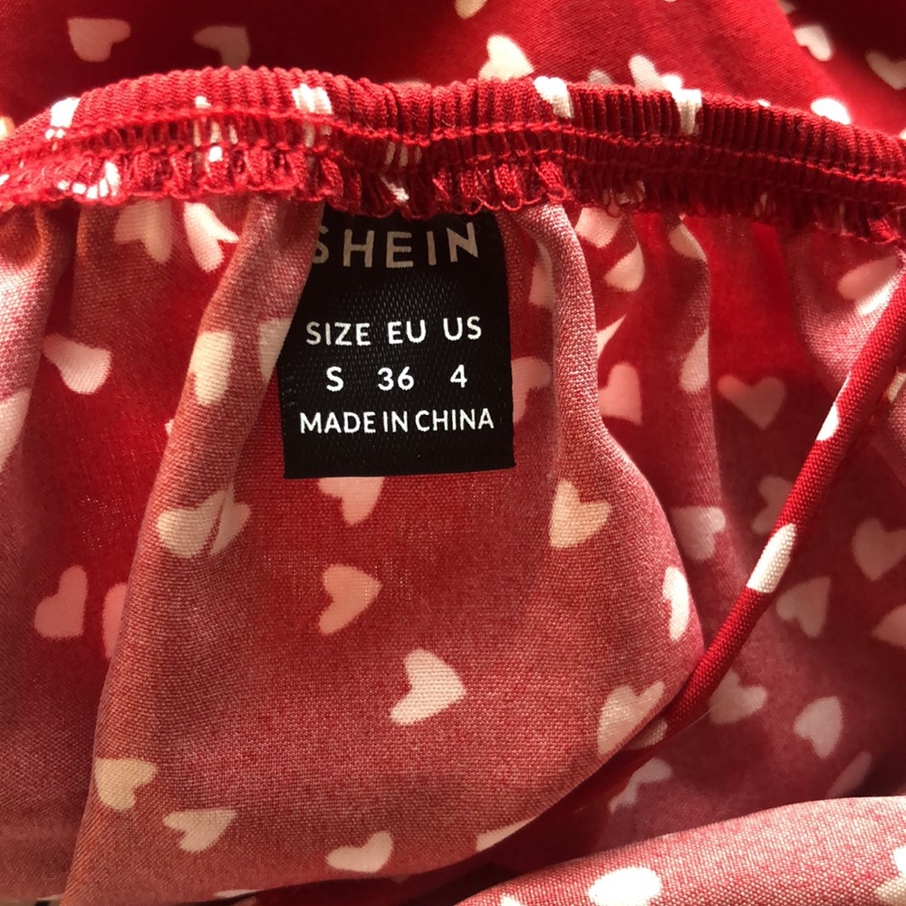 Confetti Heart Print Crisscross Tie Backless Cami Summer Dress Size Small - Picture 9 of 9